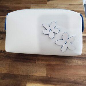 White Cosmetic bag- zipper closure- NWT